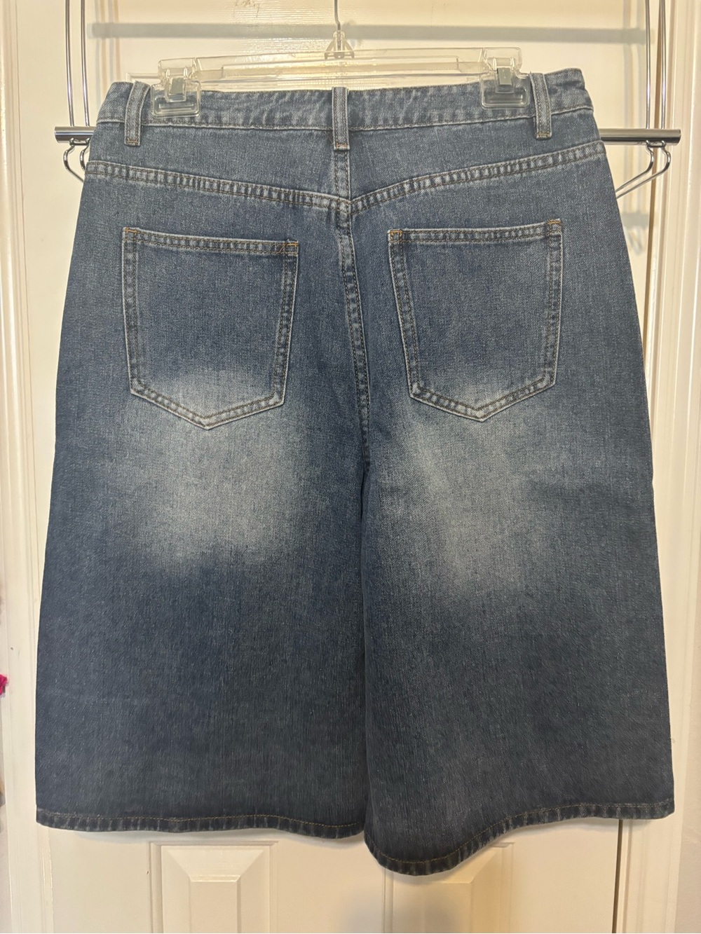 Micas Women’s Blue Denim Jean Shorts with Button Front - Picture 3 of 3